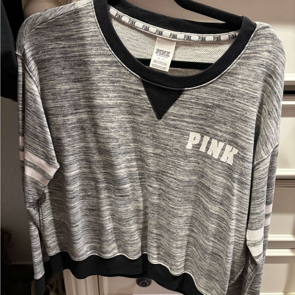 Heather Gray VS PINK crewneck sweatshirt S